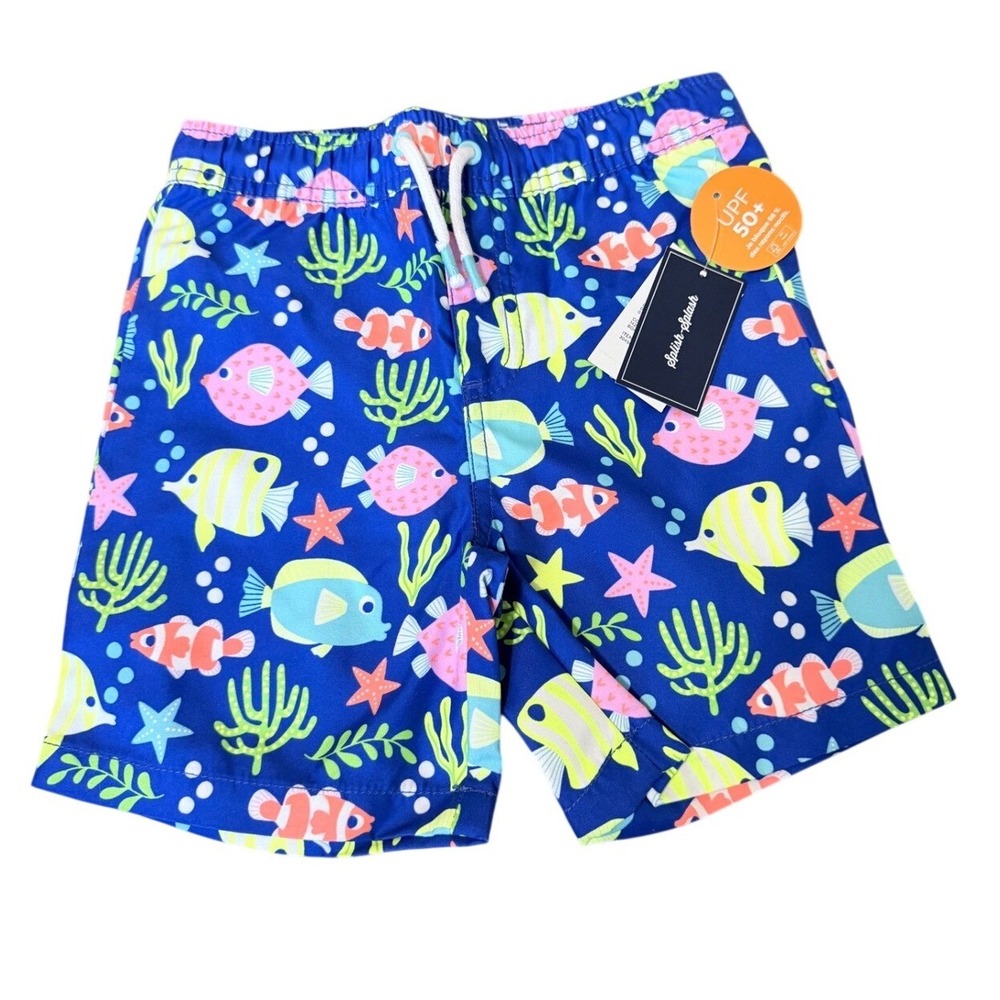 Gymboree‎ Boys Size 6 Tropical Fish Swim Trunks Blue UPF 50+ NWT 3045641